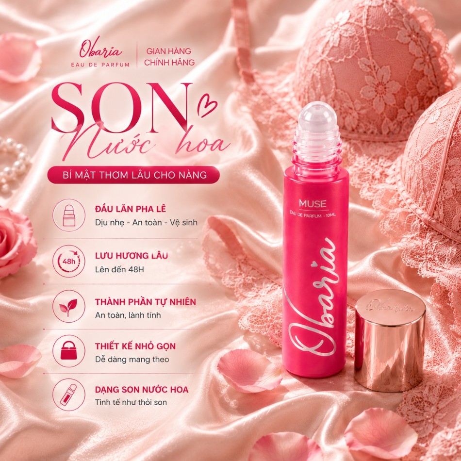 Son nước hoa vùng kín Obaria Muse – Lưu hương 48h