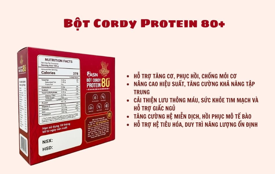 Công dụng của Bột Cordy Protein 80+
