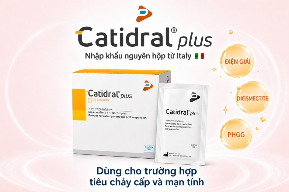 Catidral Plus dùng cho người bị tiêu chảy, đau do bệnh đường tiêu hóa