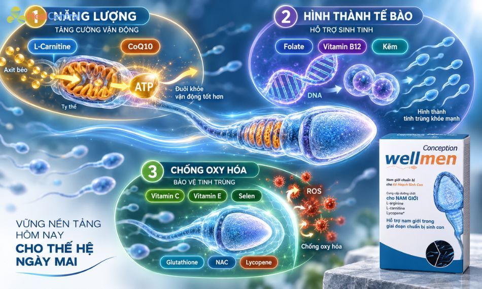 Các dưỡng chất thiết yếu cho sự hình thành và phát triển tế bào tinh trùng